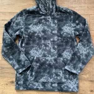 NWT Old Navy Gray Tie Dye Fleece Long Sleeve Hooded Pullover Top Youth XXL 18